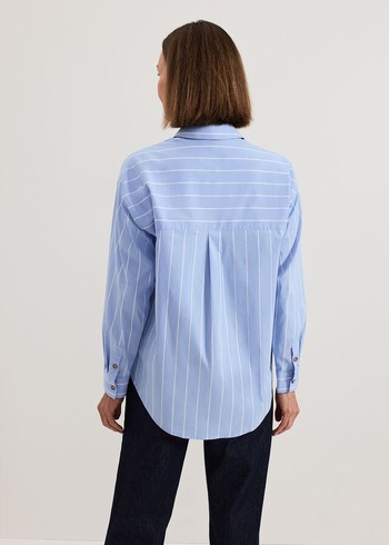 Phase Eight Stripe Shirts Blue Canada | OSVWMD-258